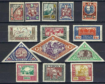 Тува, 1927, Этнографический Выпуск, Фауна, 14 марок **